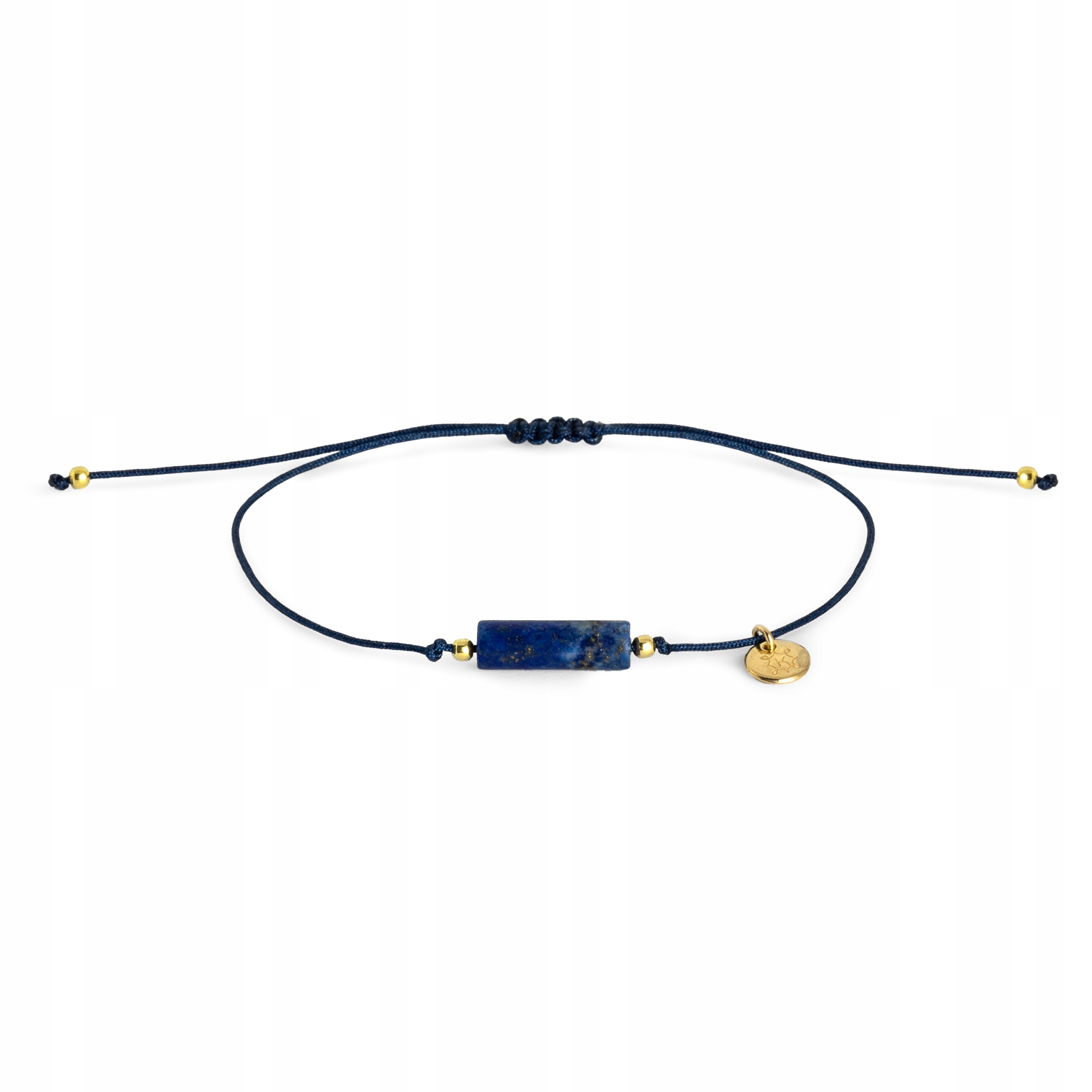 Bransoletka sznurkowa czarna Ania Kruk kamień lapis lazuli srebro 925