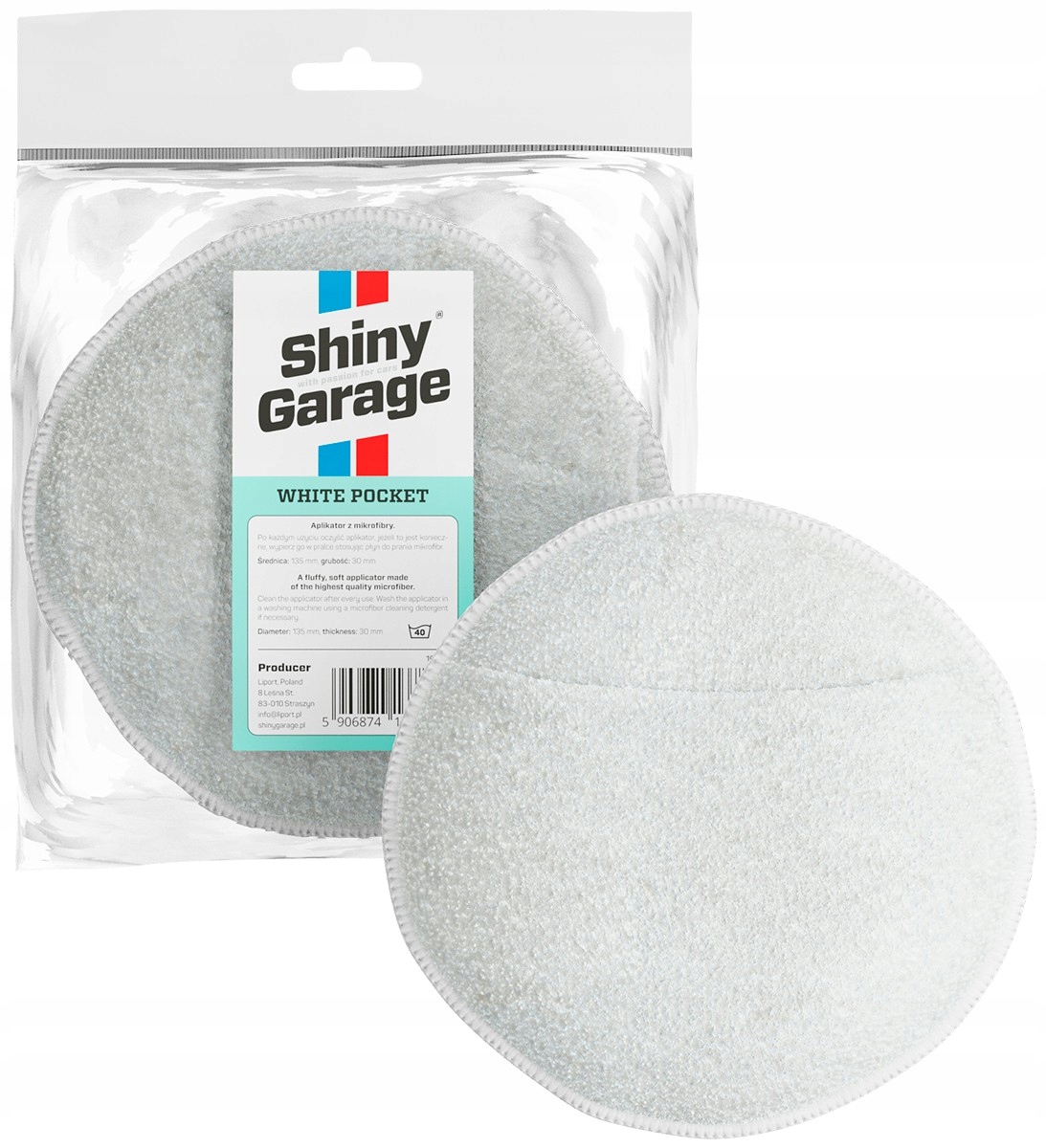 

Shiny Garage White Pocket Aplikator z Mikrofibry