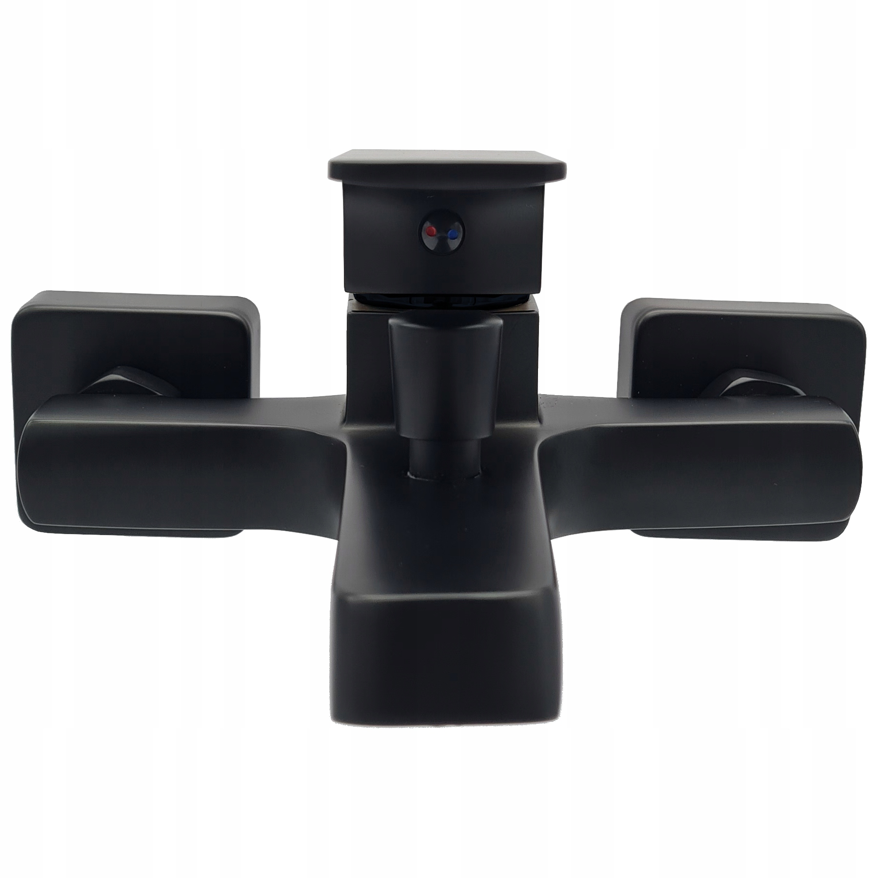 TRWAŁA BATERIA WANNOWA ŚCIENNA CZARNA MATOWA CUBIC LOFT PRYSZNIC Linia ŁZG1