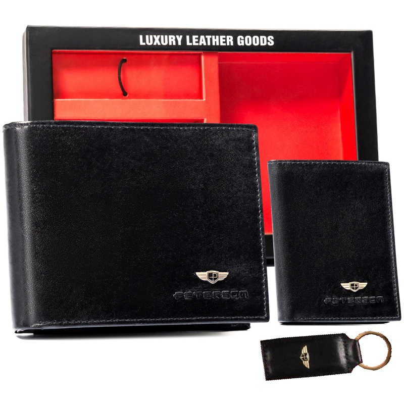Peterson Ptn SET3-N992-VT/5372 Black pánská kožená sada černá Kůže