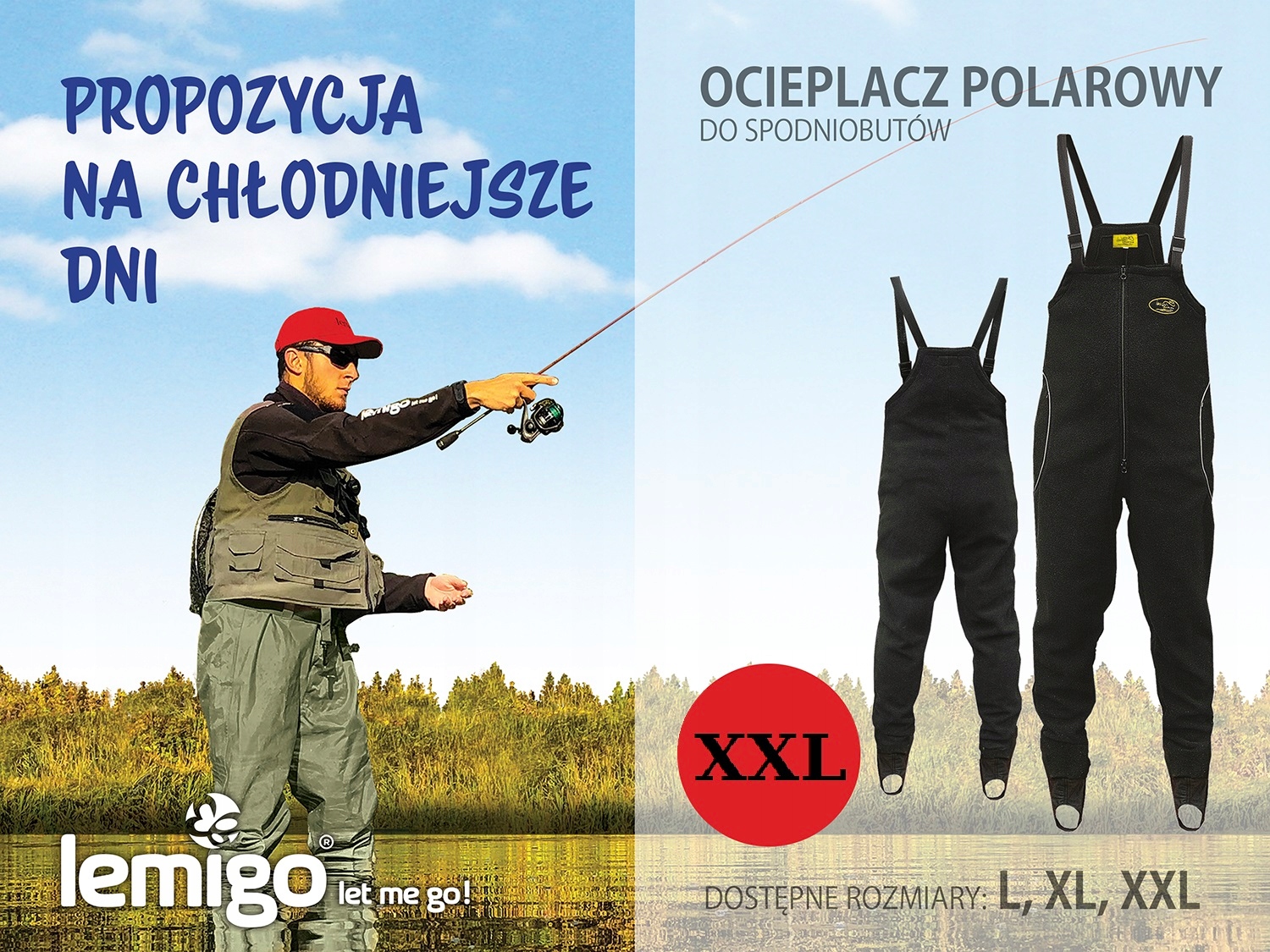 OCIEPLACZ DO WODERÓW - SPODNIOBUTÓW POLAR XXL Marka Lemigo
