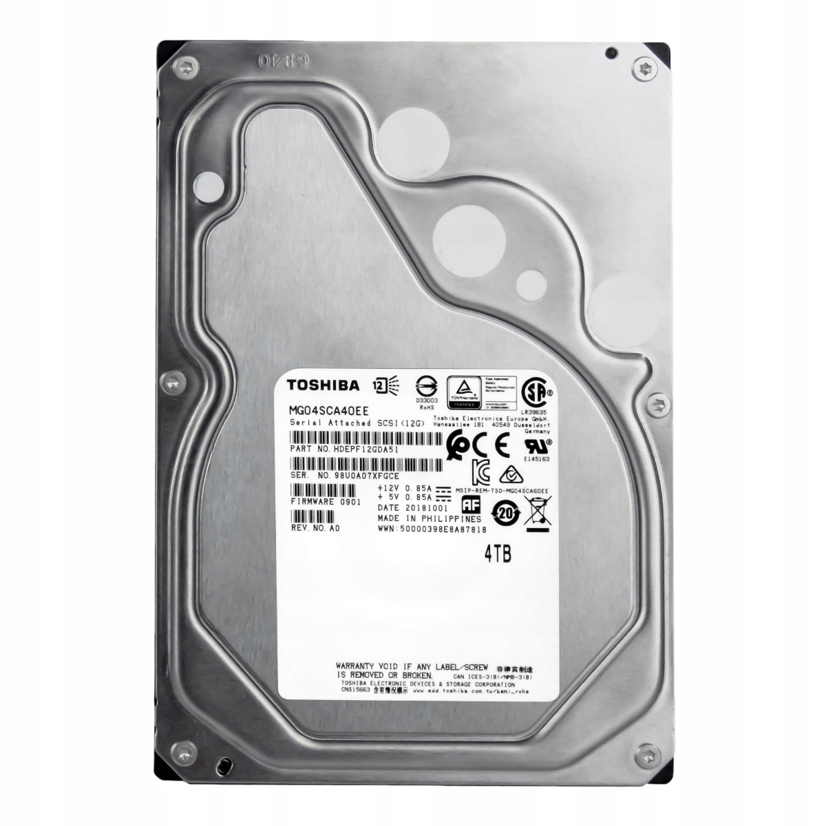 Toshiba 4TB 7.2K 128MB SAS-3 3.5'' MG04SCA40EE