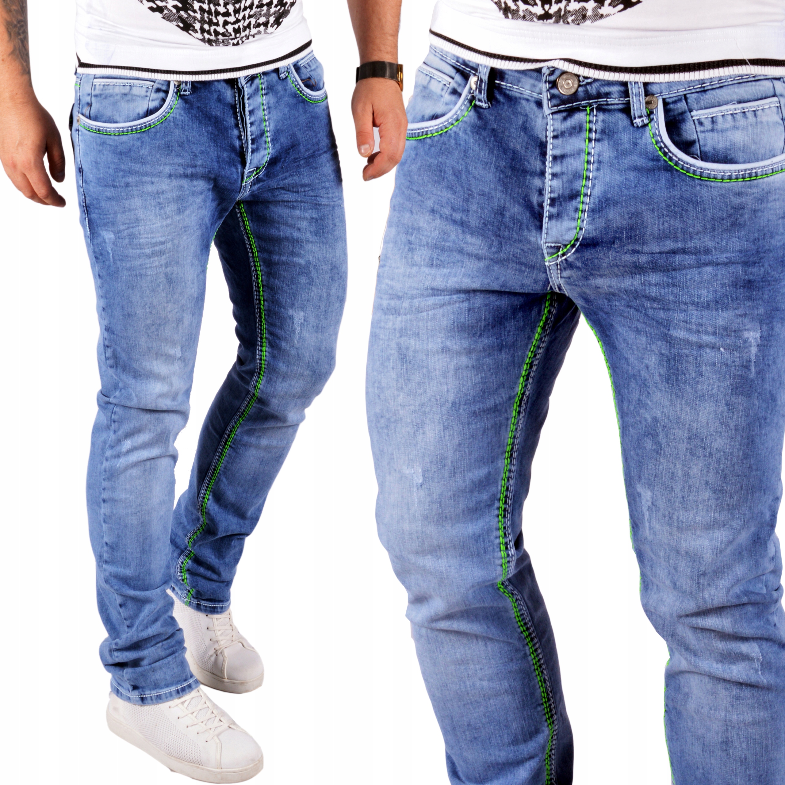 Džíny Džínové kalhoty Denim Regular Tlustá nit