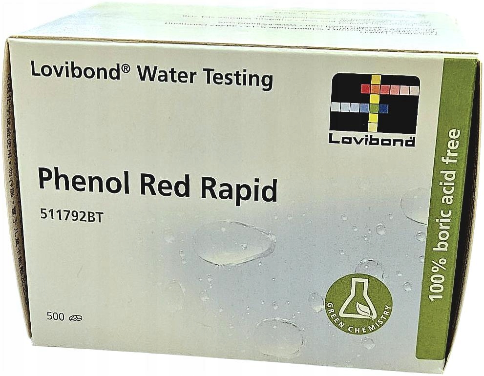 Phenol Red Rapid Lovibond Tablety Do Ručného Testera Tester Ph 500KS