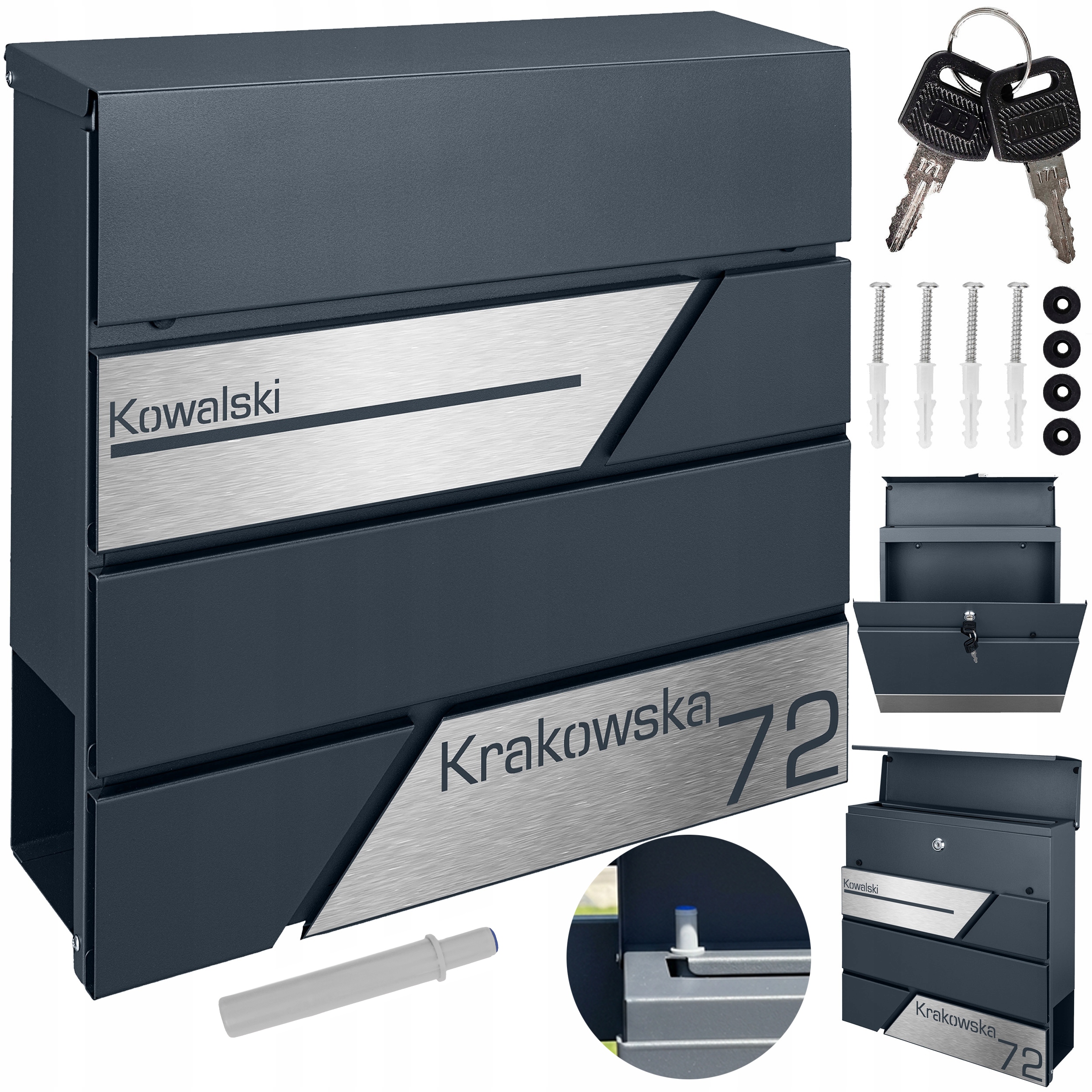 Poštovní Schránka Na Poštovní Dopisy Noviny Moderní Antracit Adresa Ocel