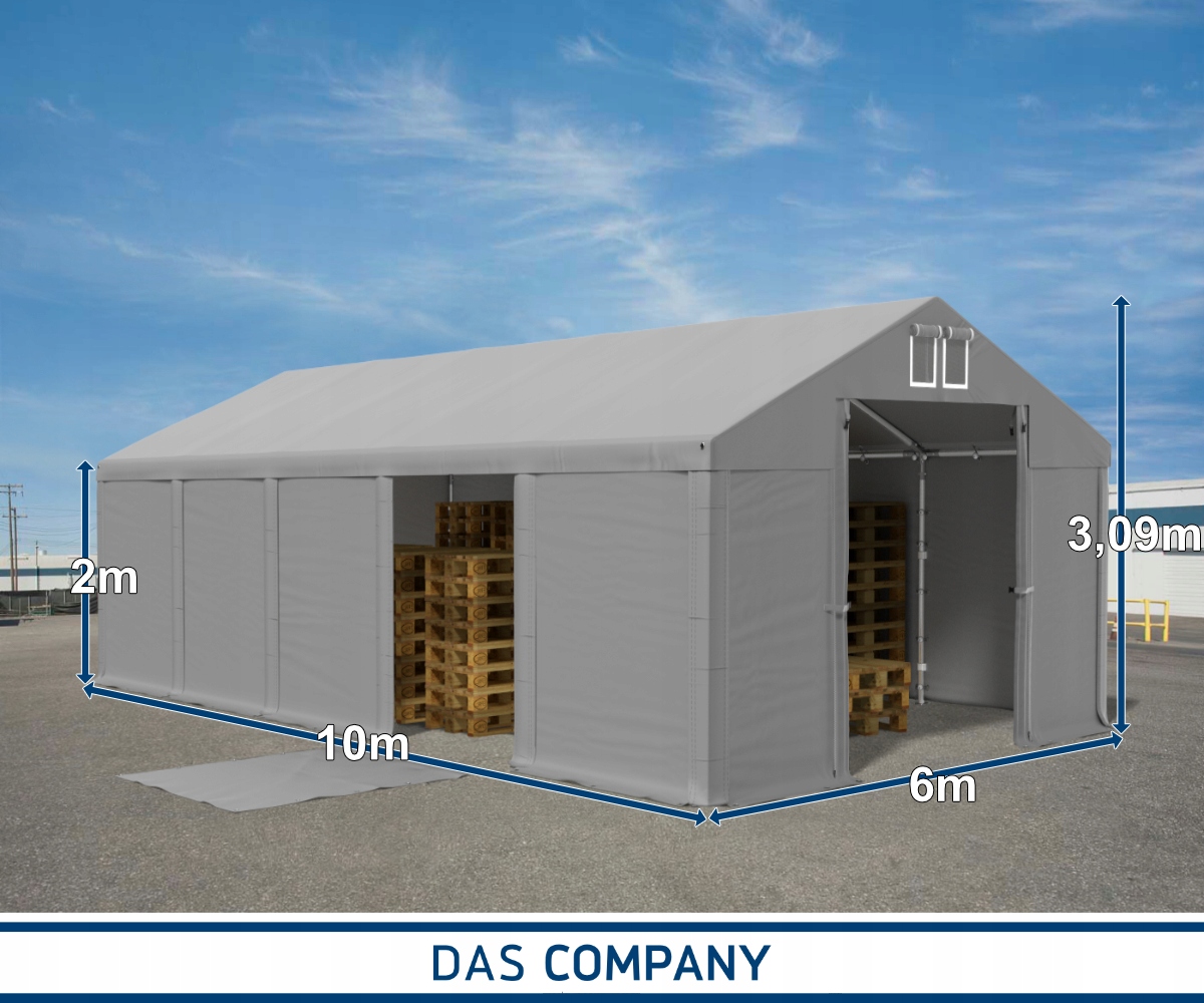 Namiot magazynowy 6x10 Handlowy Przemysłowy Hala Szerokość 6 m