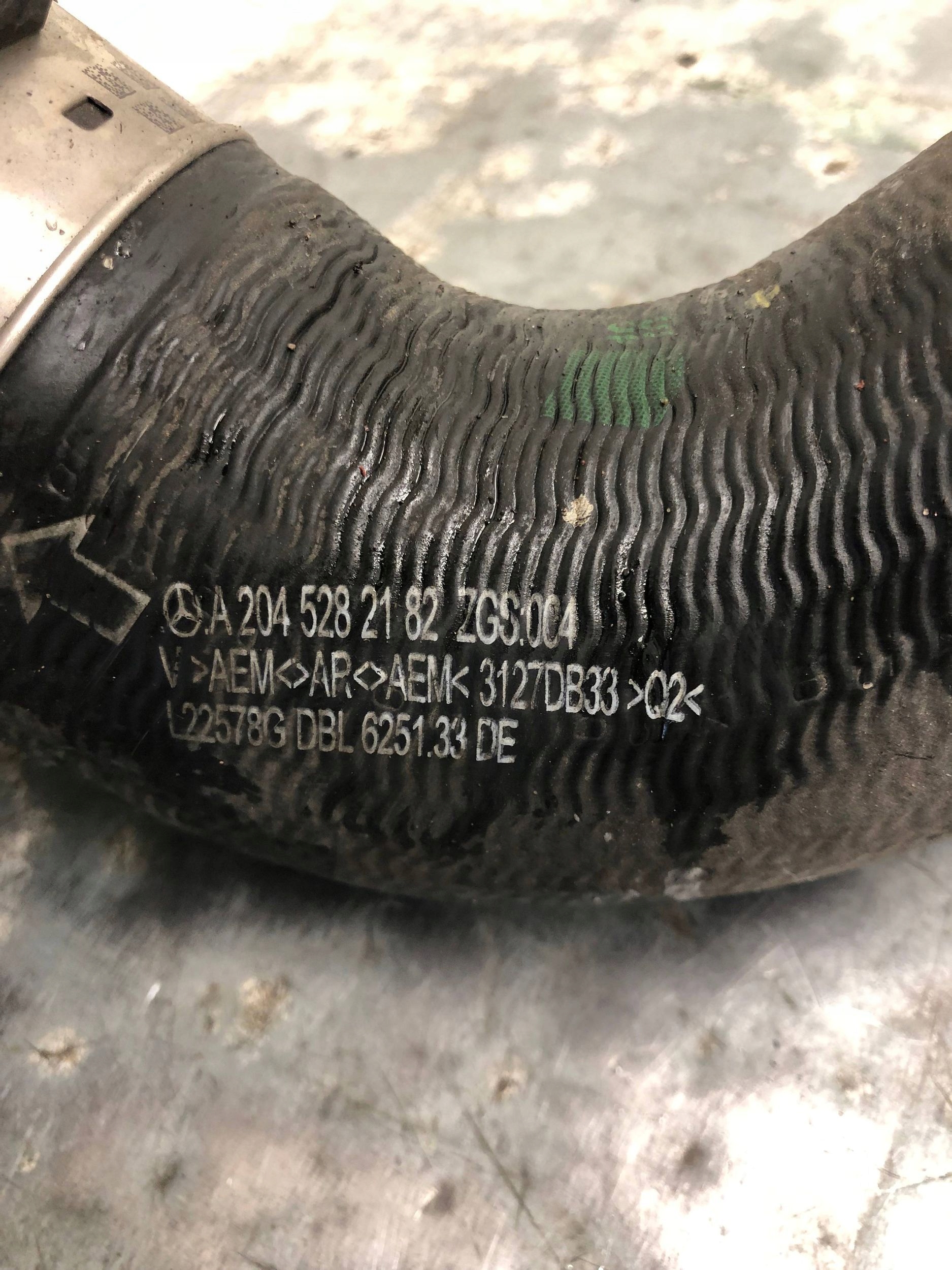 cijev prijenos interkulera MERCEDES W204 A2045282182
