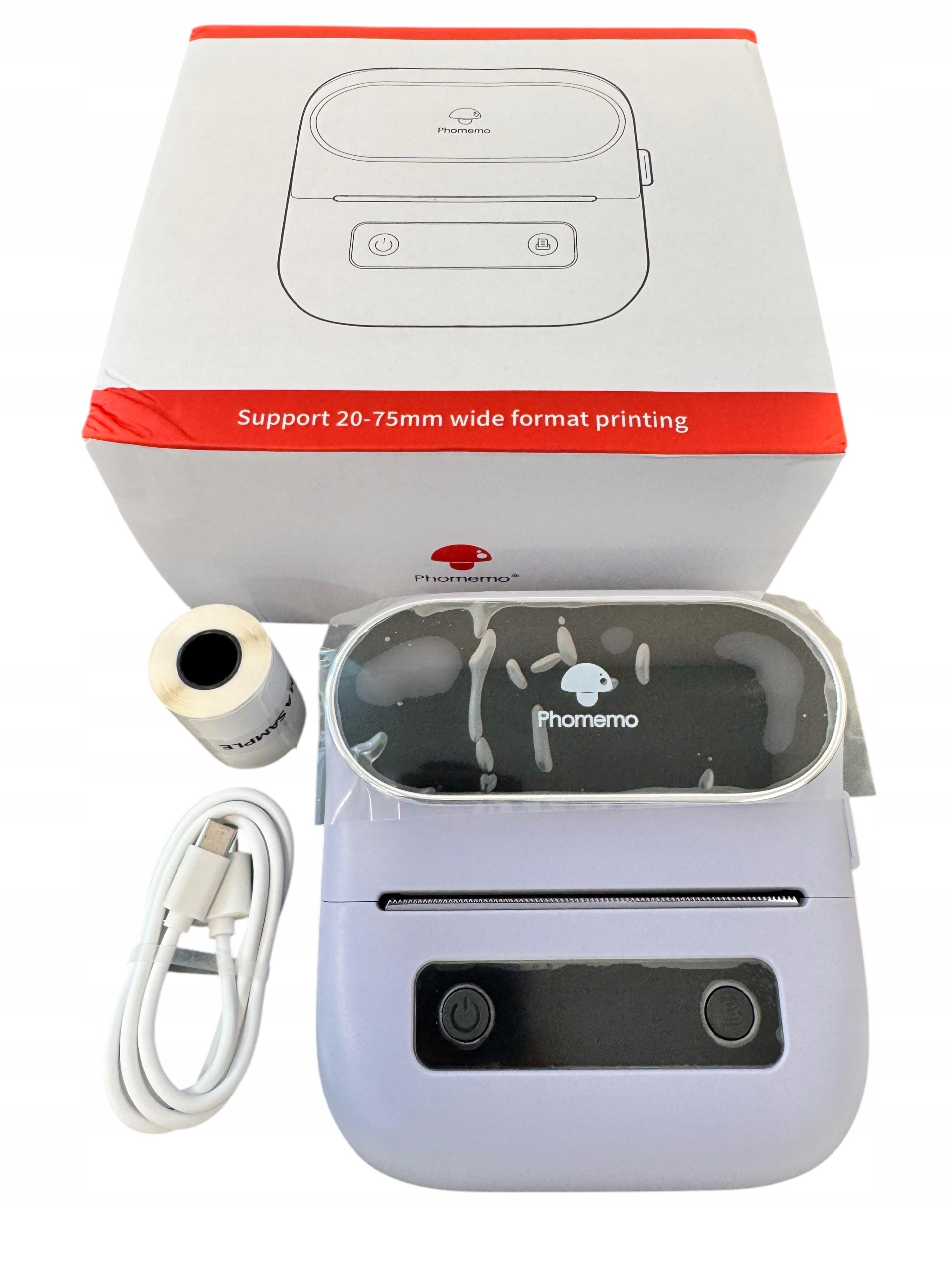 Phomemo M220 drukarka termiczna samoprzylepnych etykiet naklejek 80mm fiole