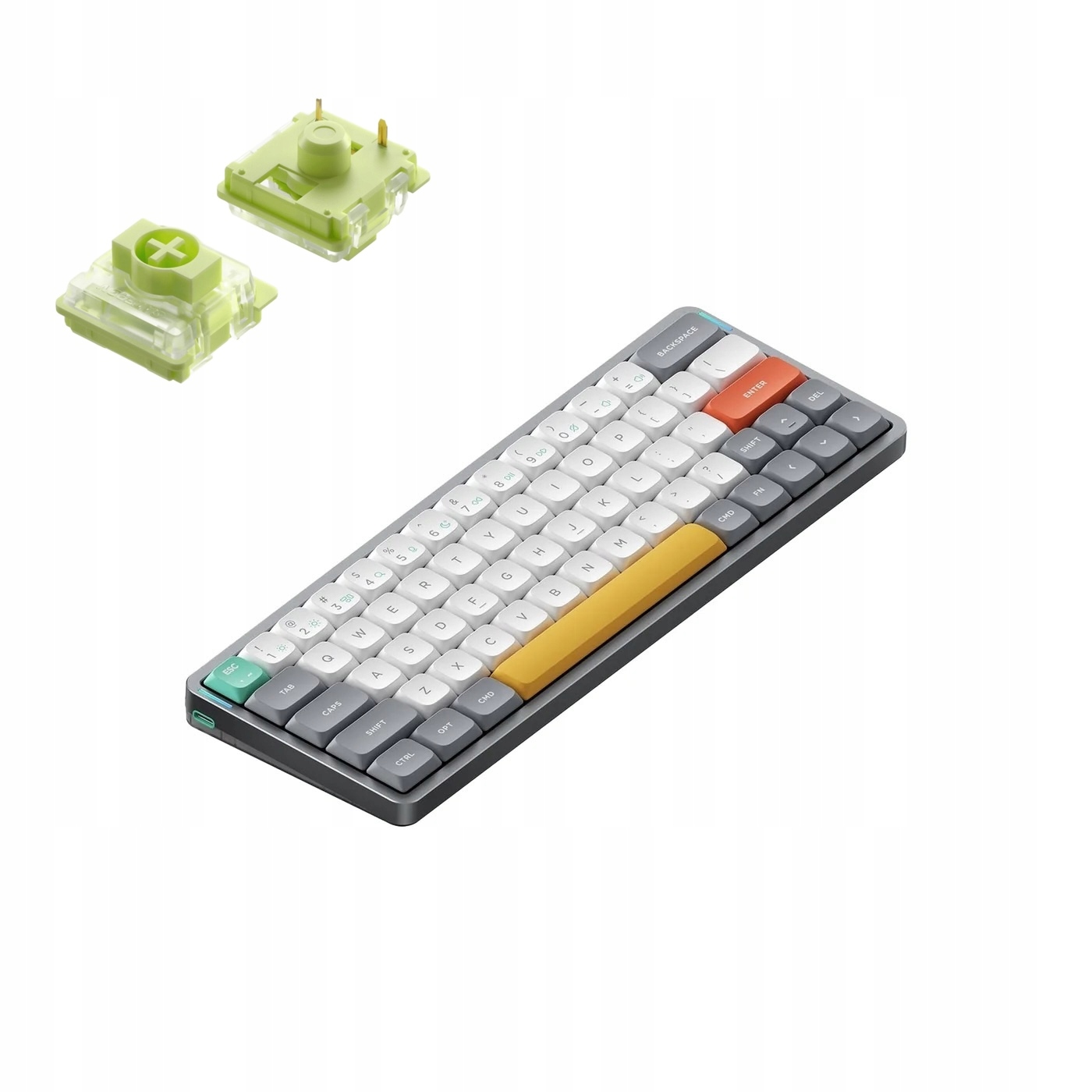 Nuphy Air60 V2 Bezdrátová mechanická klávesnice Slim Lunar Šedá Aloe