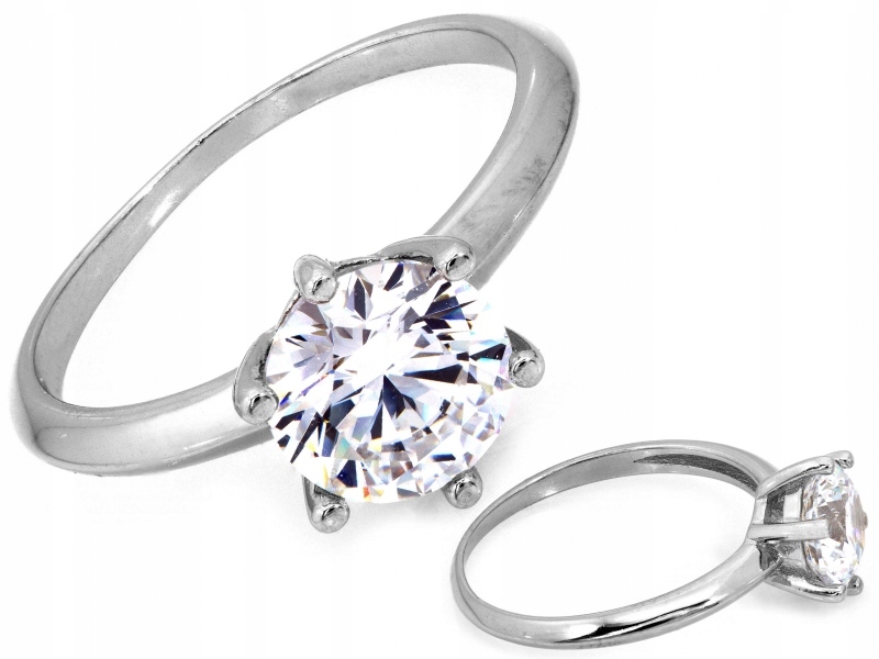 Elegantní prstýnek 925 s velkou zirkonií r17 jako dárek 2.55 g