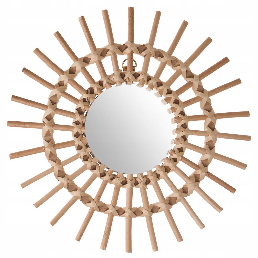 

Lustro Do Przedpokoju Boho Okrągłe Wiklina 30cm