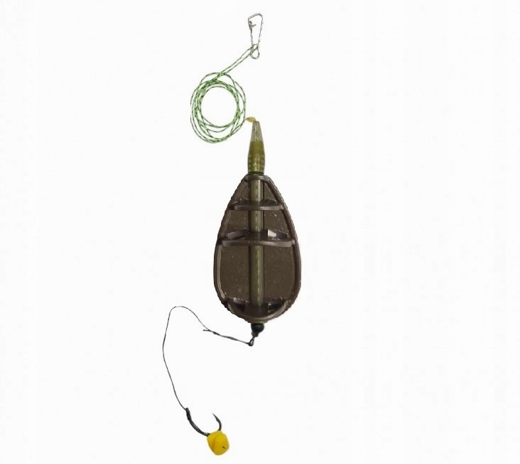 ZESTAW4x GOTOWY KOSZYKI FEEDER IN-LINE DURA FLAT 30g HAK10+ FORMA WYCISKANA Marka Miracle Fish