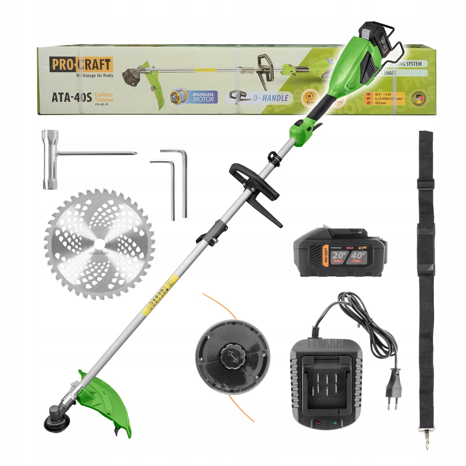 Aku krovinorez Procraft ATA-40S, 40V