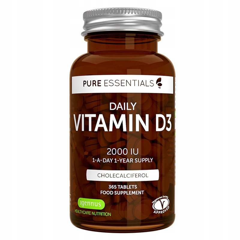 Vitamín D3 2000 IU z lanolínu na celý rok 365 tabliet dospelí a deti