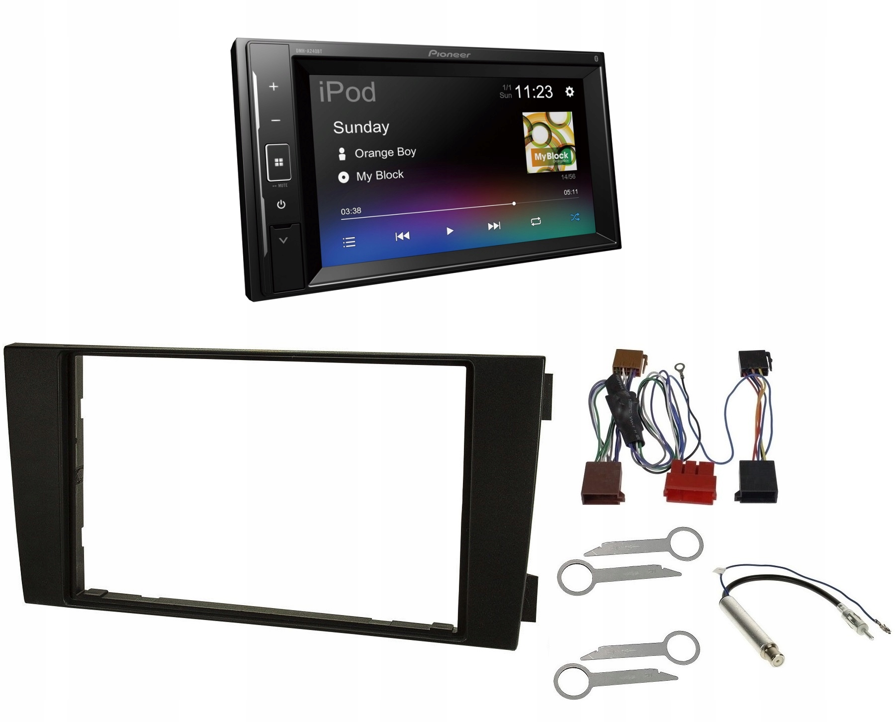 Pioneer DMH-A240BT Autorádio 2DIN LCD Bluetooth Usb Audi A6 C5 (2001-2005)