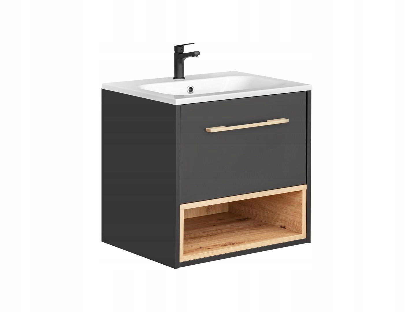 SZAFKA ŁAZIENKOWA Z UMYWALKĄ 60 CM BORNEO COSMOS Głębokość mebla 46 cm