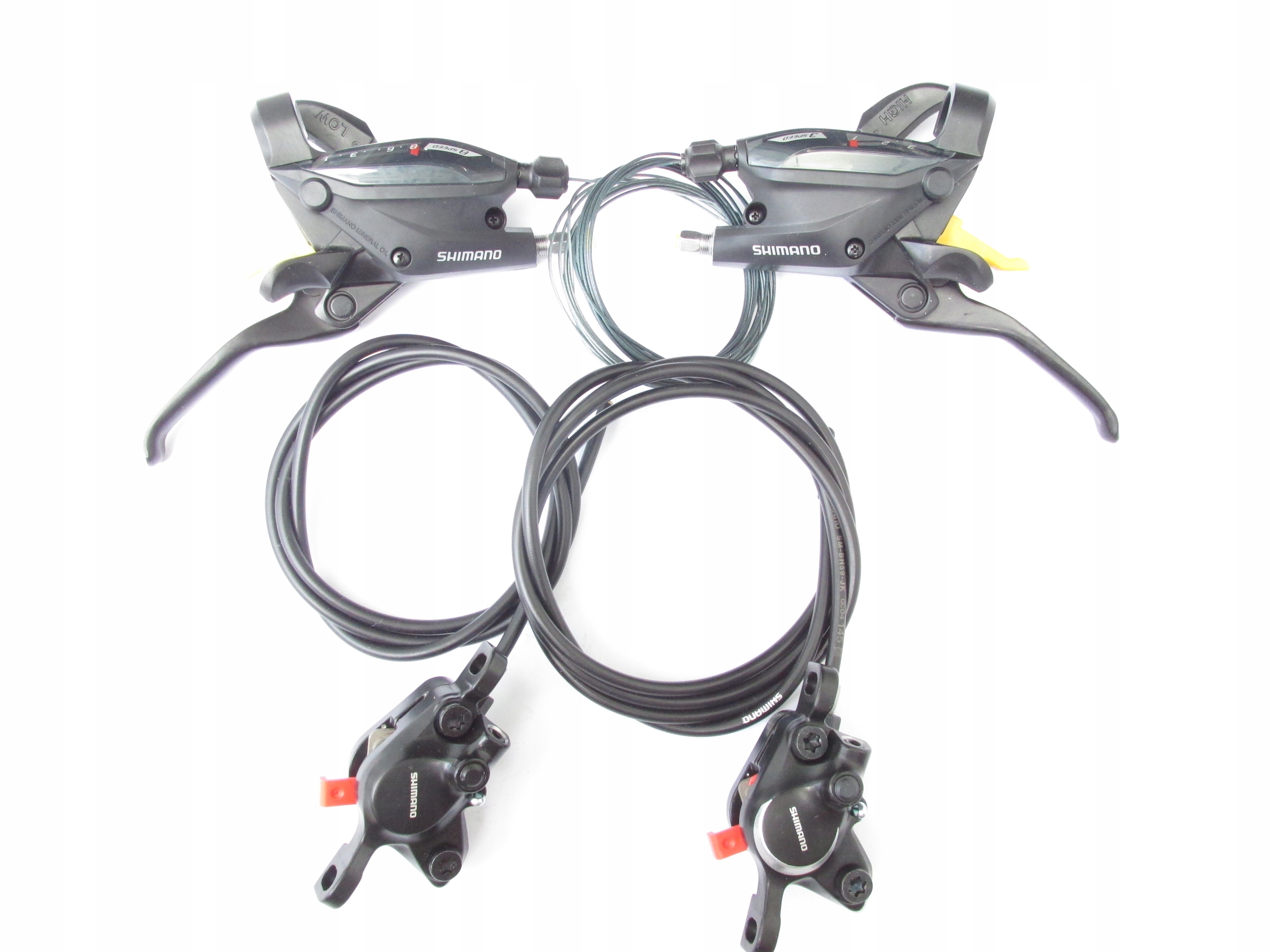 hamulce hydraulika przód i tył klamkomanetki Shimano ST-EF505 3 x 8 J-kit