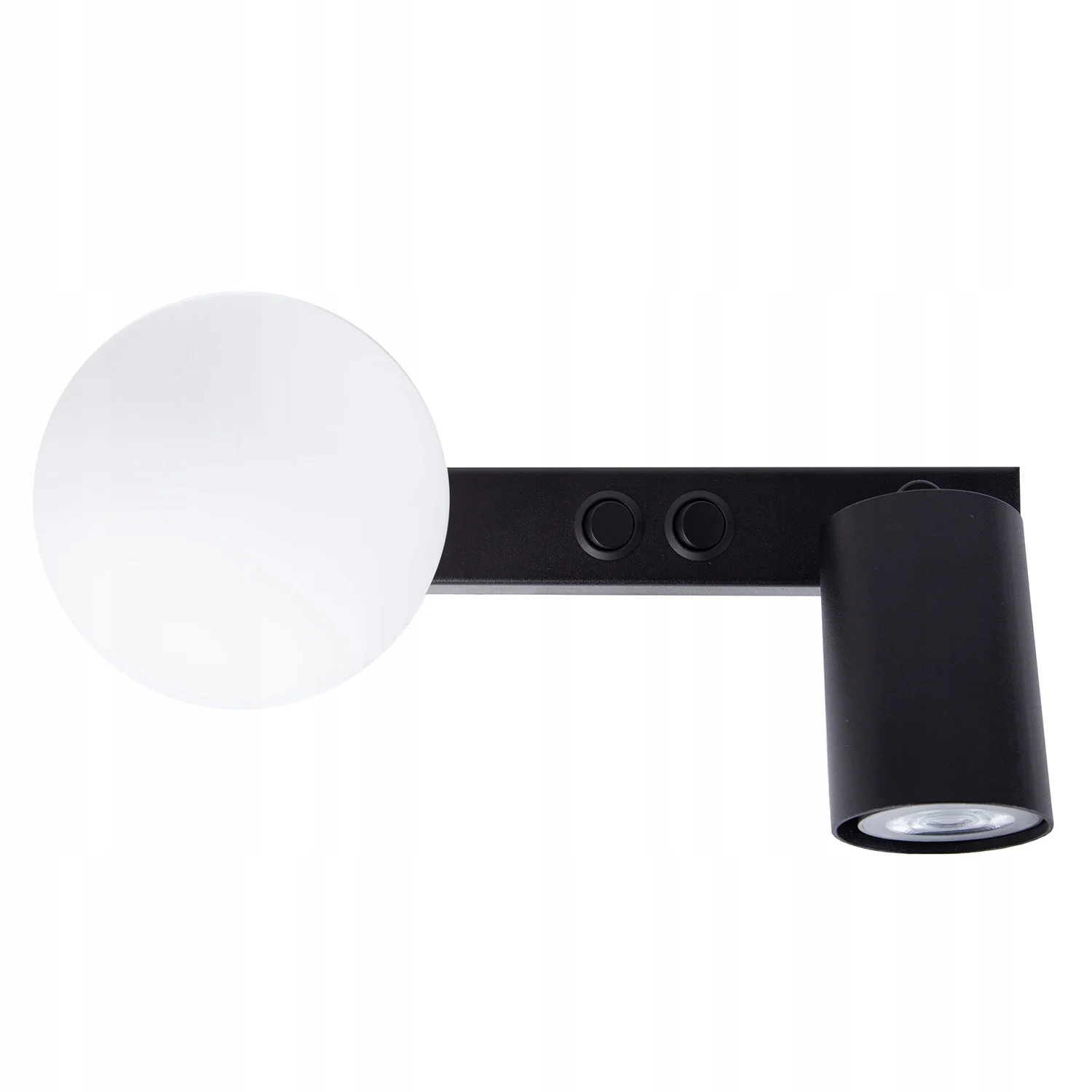 Nástěnná lampa Tavira Sigma Lighting, skleněná koule, černá lišta