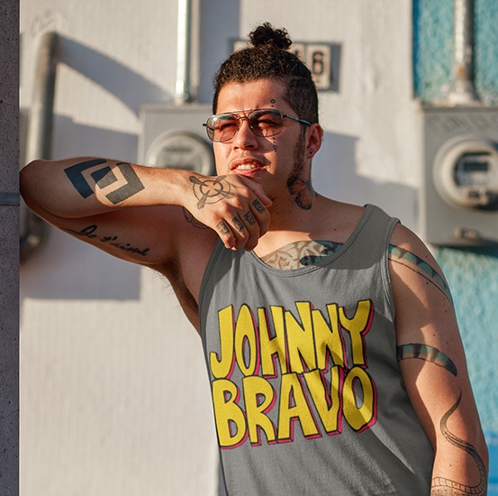 TANK TOP FILMY ANIMOWANE JOHNNY BRAVO 1 Rozmiar L