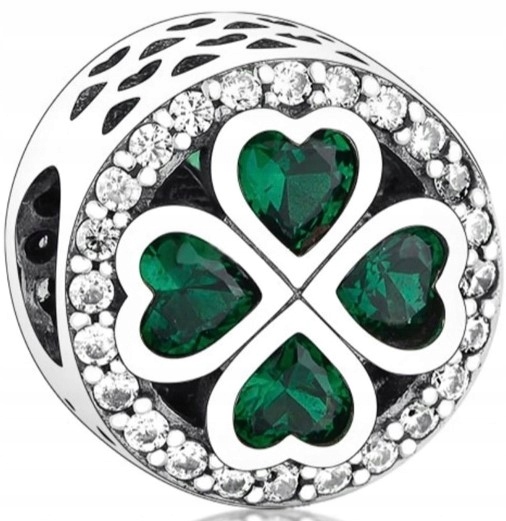

Charms Srebrny Koniczynka Serce Zawieszka Beads