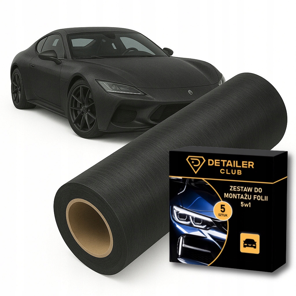 Fólie Dýha do auta z hliníku kartáčovaná černá 152 x 300 cm sada