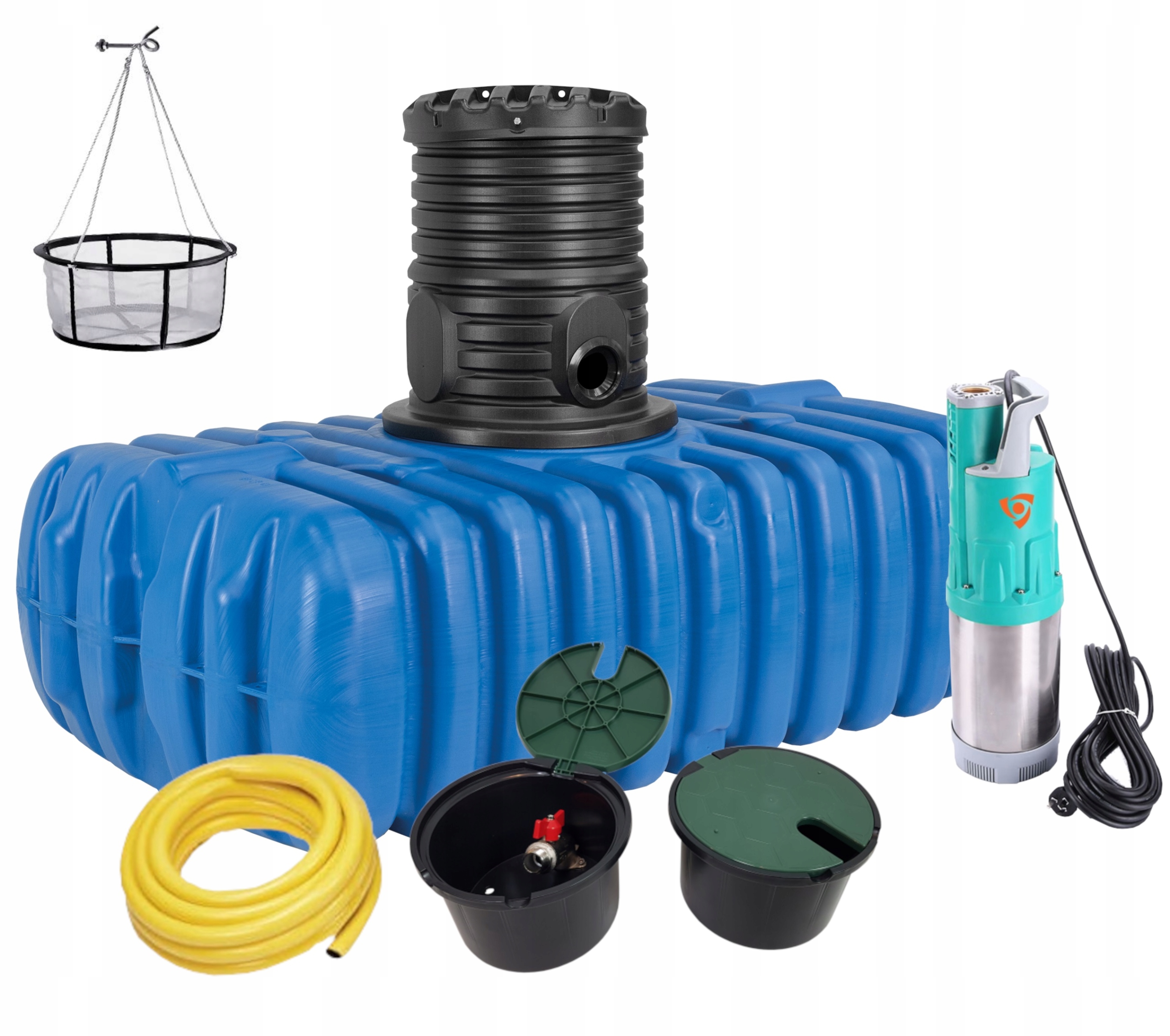 

Zbiornik Na Deszczówkę 1500L Flat S Pompa Zestaw