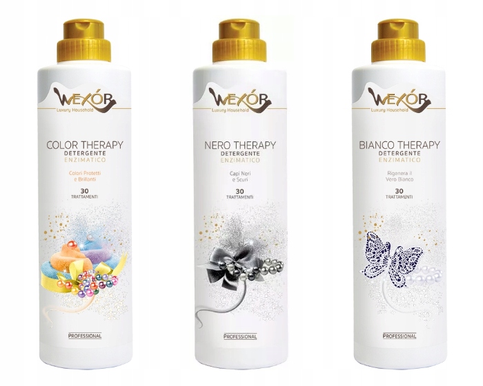 Sada Wexor Tekutý prací prostředek na prádlo 750 ml x3 bílý, černý, barevný