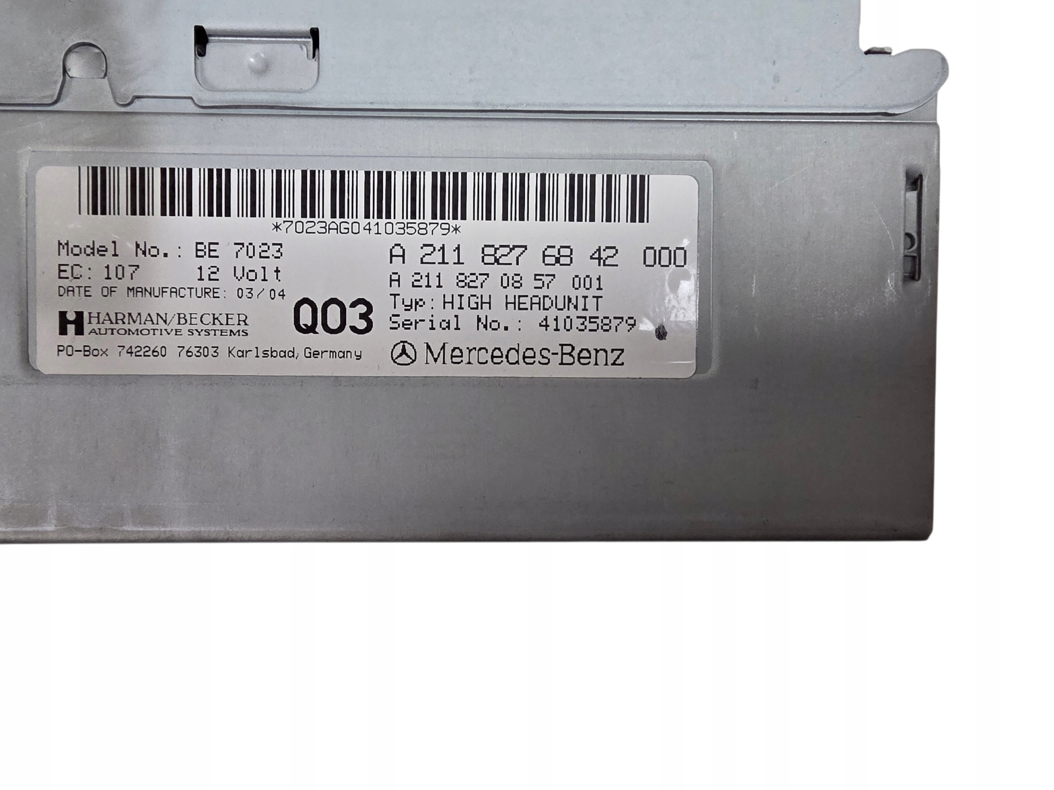 MERCEDES E-KLASA W211 Navigation VIDEO HARMAN/BECKER ORG. A2118276842