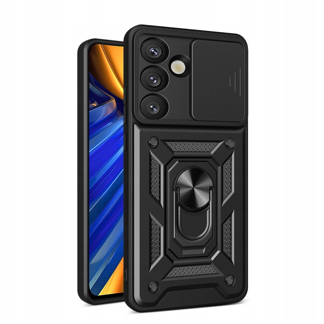 Pancerne etui Hybrid Armor Camshield z podstawką i osłoną aparatu na Vivo Y