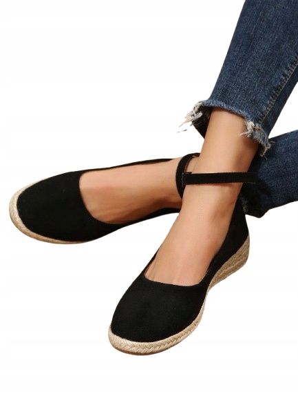 ESPADRYLE DAMSKIE CZARNE ZE SPRZĄCZKĄ 36 1V7D