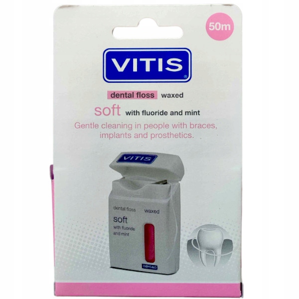 

Vitis nić dentystyczna soft z miętą i fluorem 50m