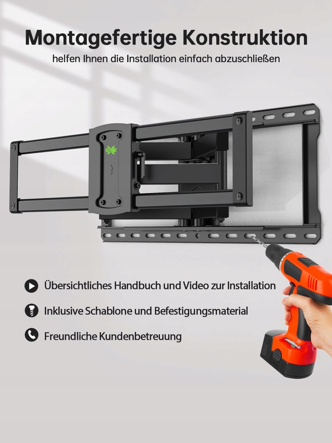 USX-MOUNT Uchwyt TV Do 37-90 Cal Neigany Obrotowy Max VESA 600x400 68kg — miniatura 7