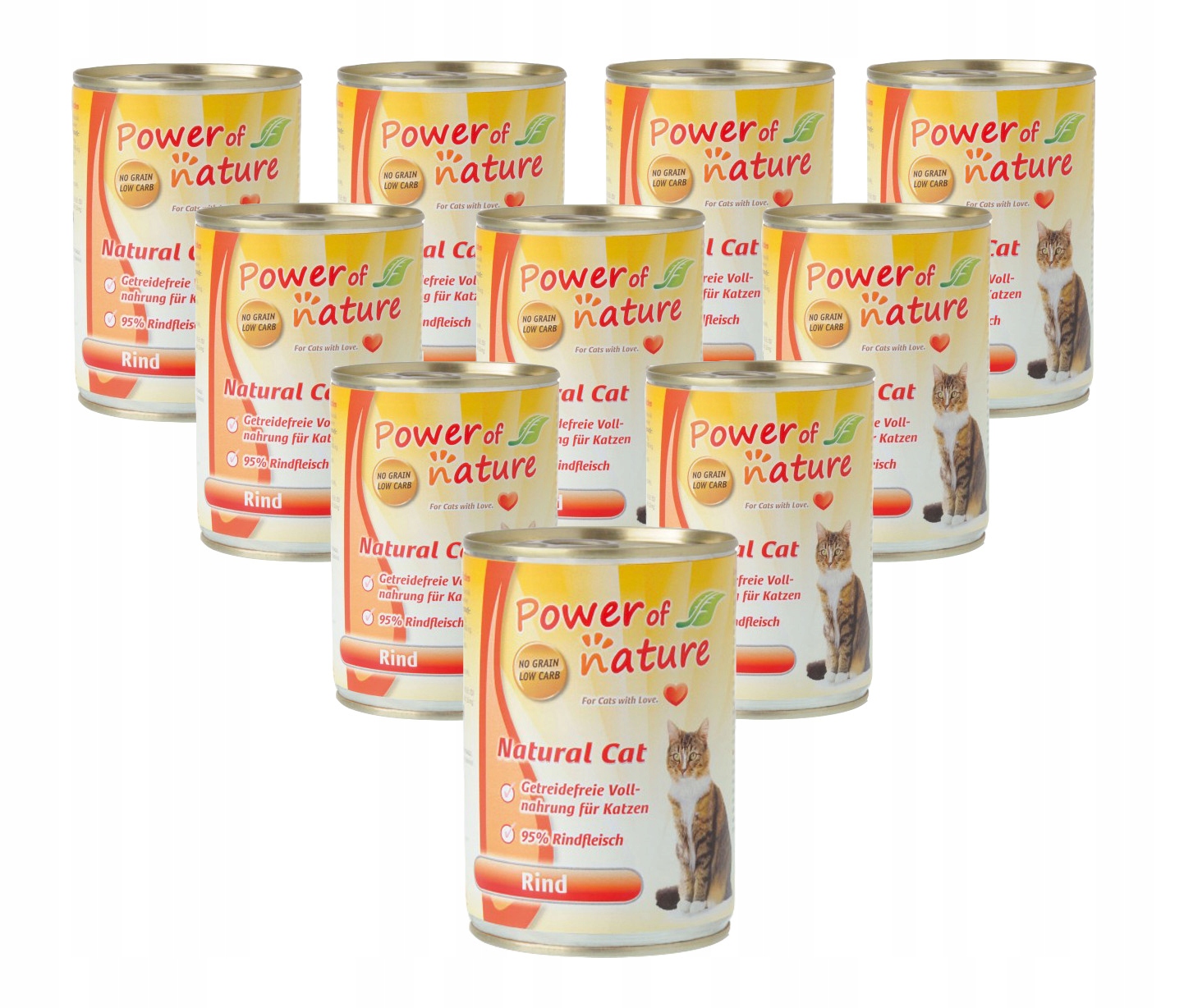 Power of Nature Natural Cat – hovězí maso 10x400 g