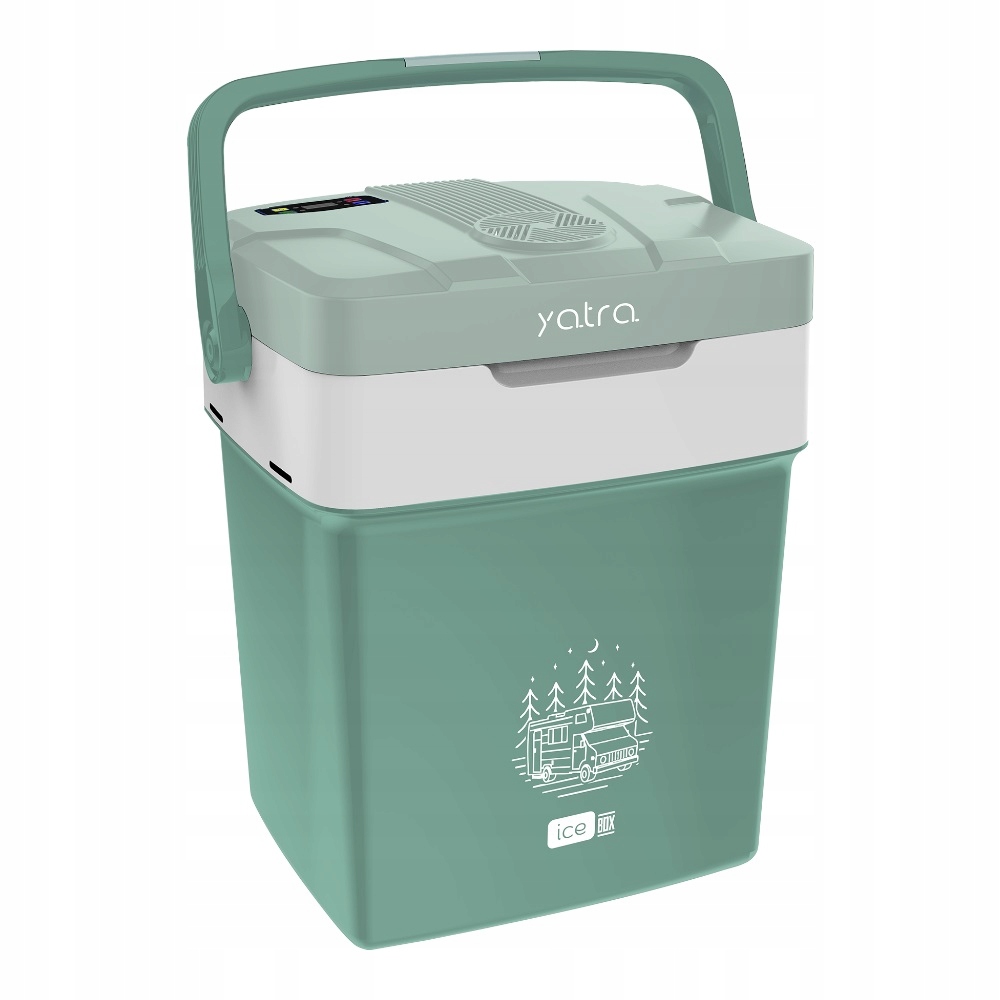 Lodówka turystyczna samochodowa z funkcją grzania Yatra Usb 29L Zielona