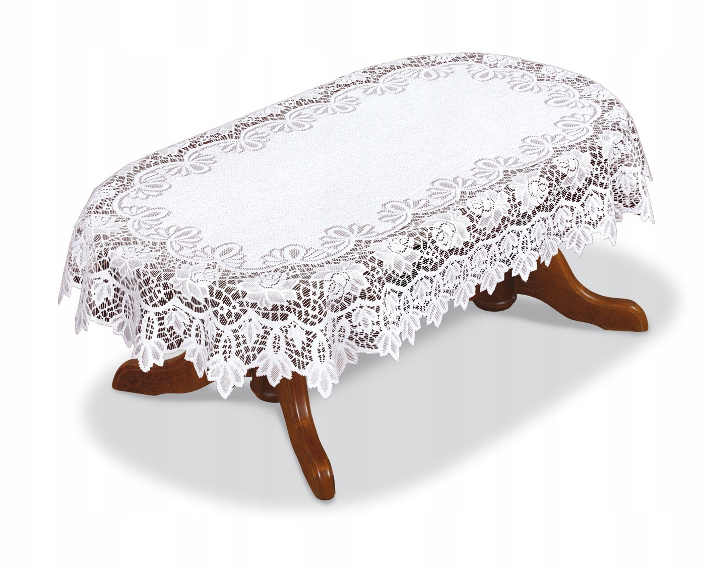 

Obrus na stół żakardowy 150x250 owalny biały