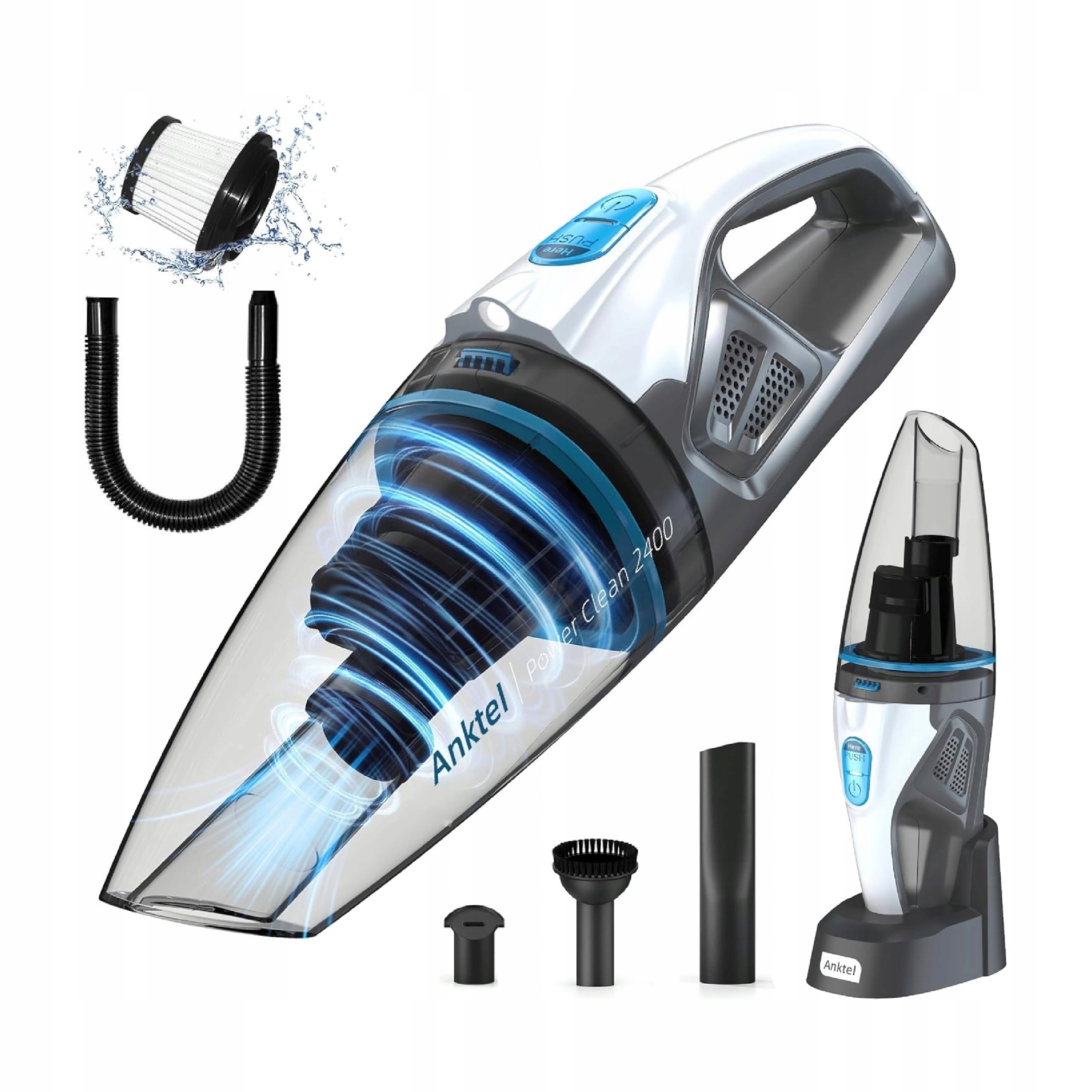 Bezdrátový Tichý Vysavač Anktel Power Clean 2400 Za Sucha, Mokrý