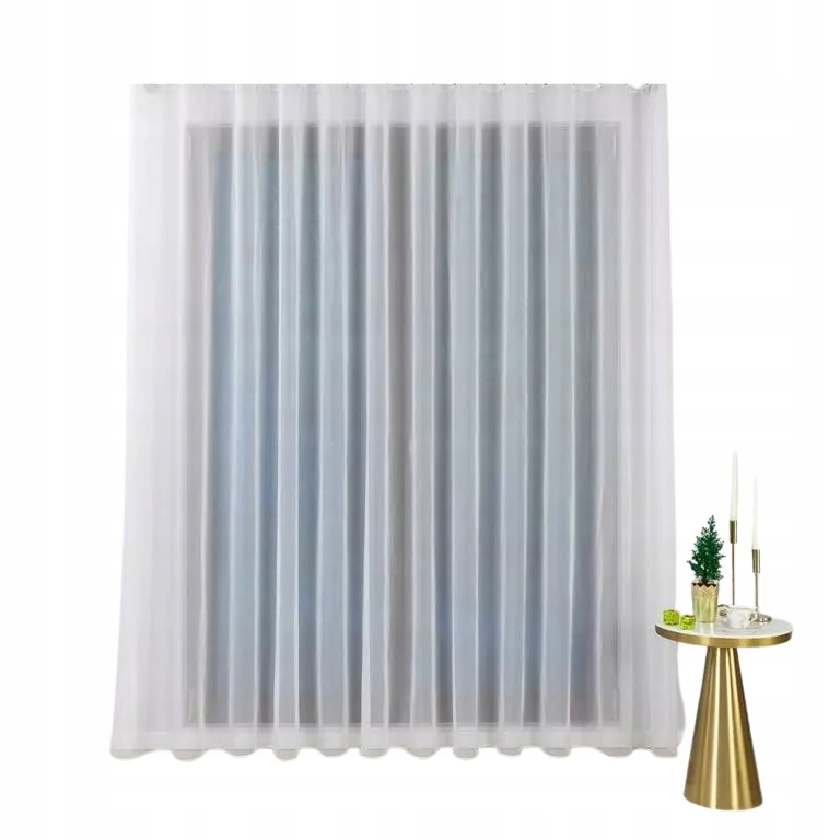 Bílá Jemná Záclona S Páskou Wave Pro Kolejnice Ks 450x220