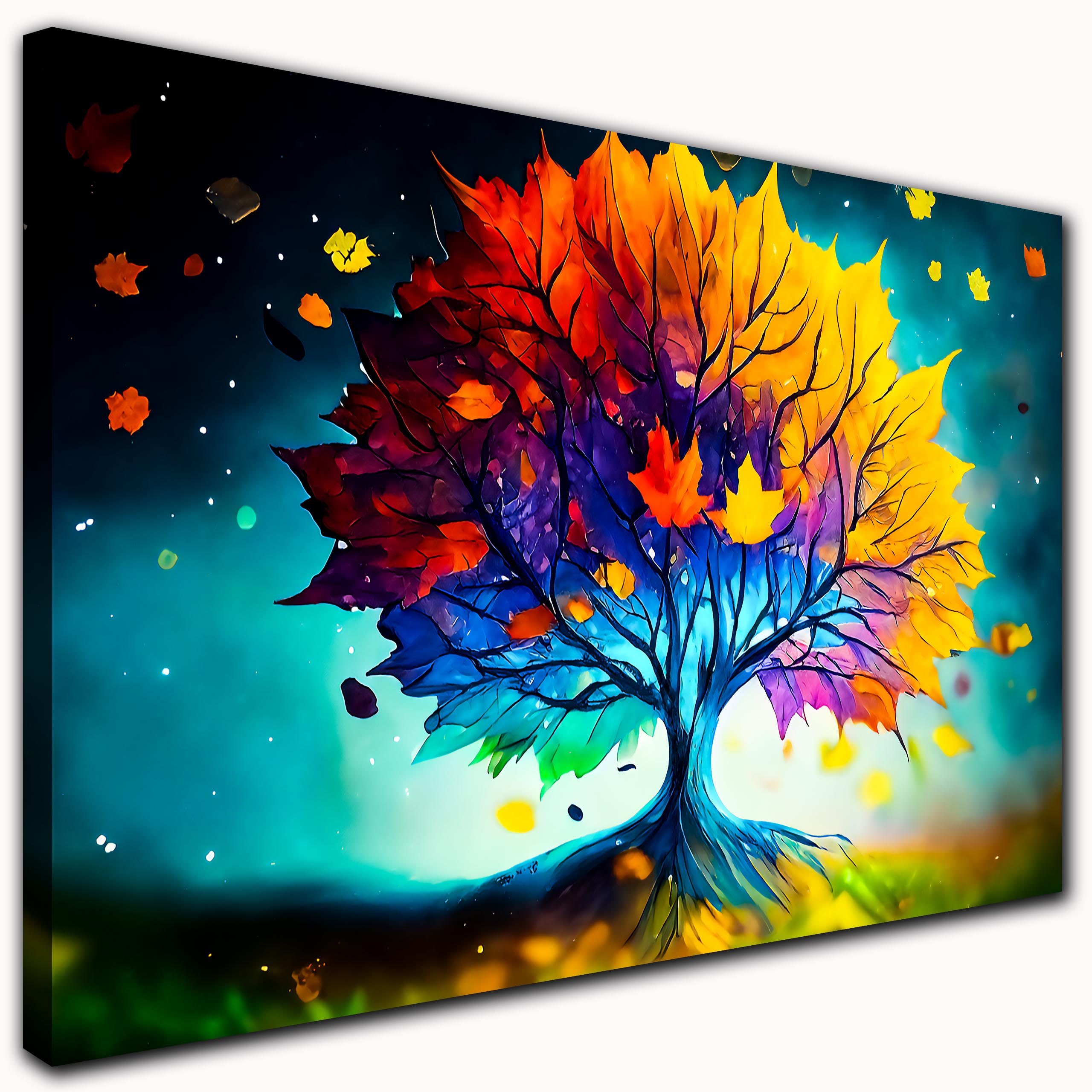 Obraz Na Płótnie Abstrakcyjne Drzewo W Kolorach Do Salonu Na Ścianę 120x80