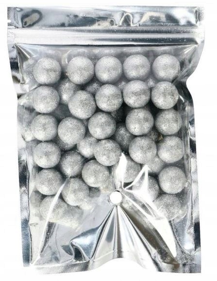 Kulki styropianowe brokat 2 cm 13g SREBRNE