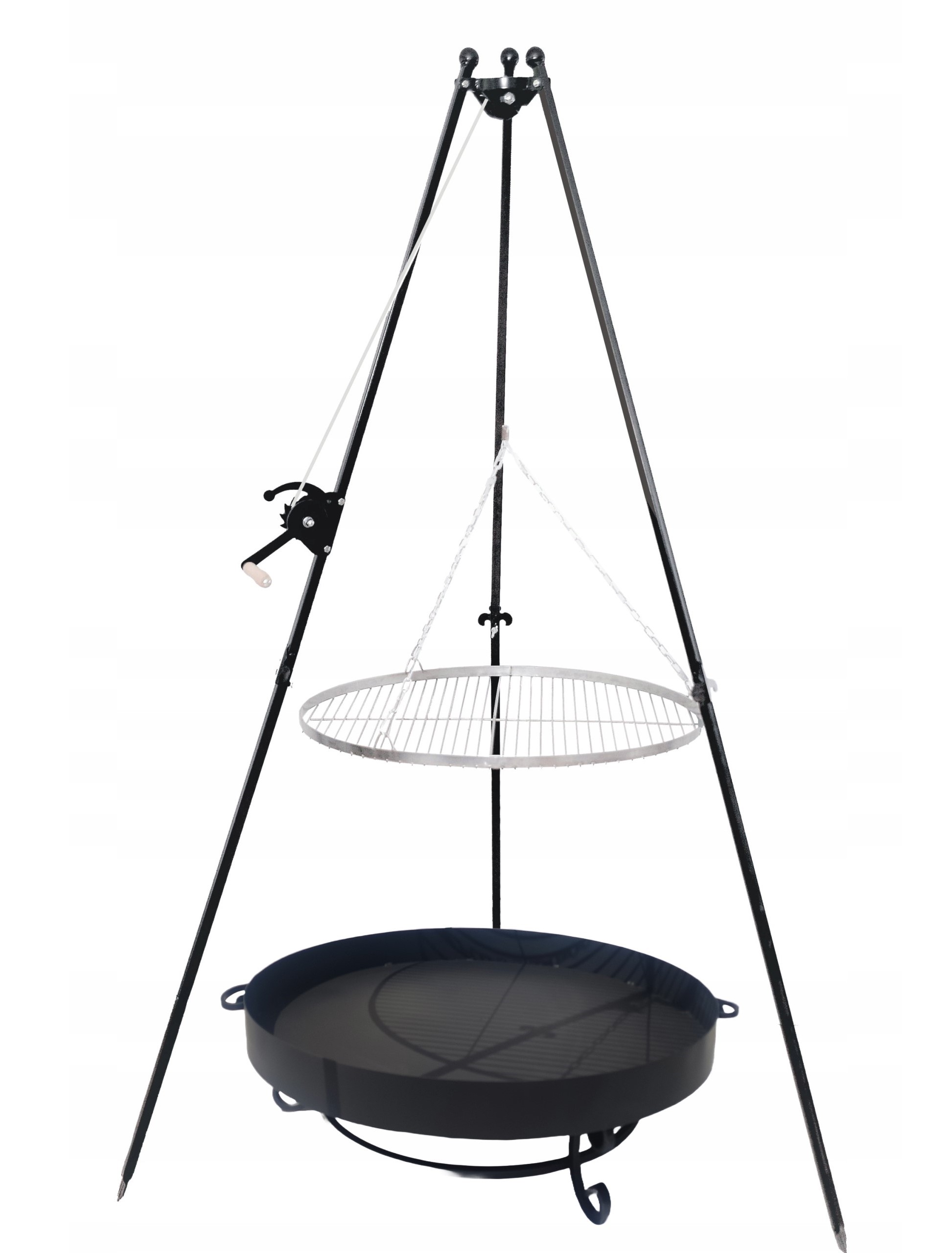 Grill trójnóg 200 cm ruszt 80 cm nierdzewny Inox palenisko Zestaw