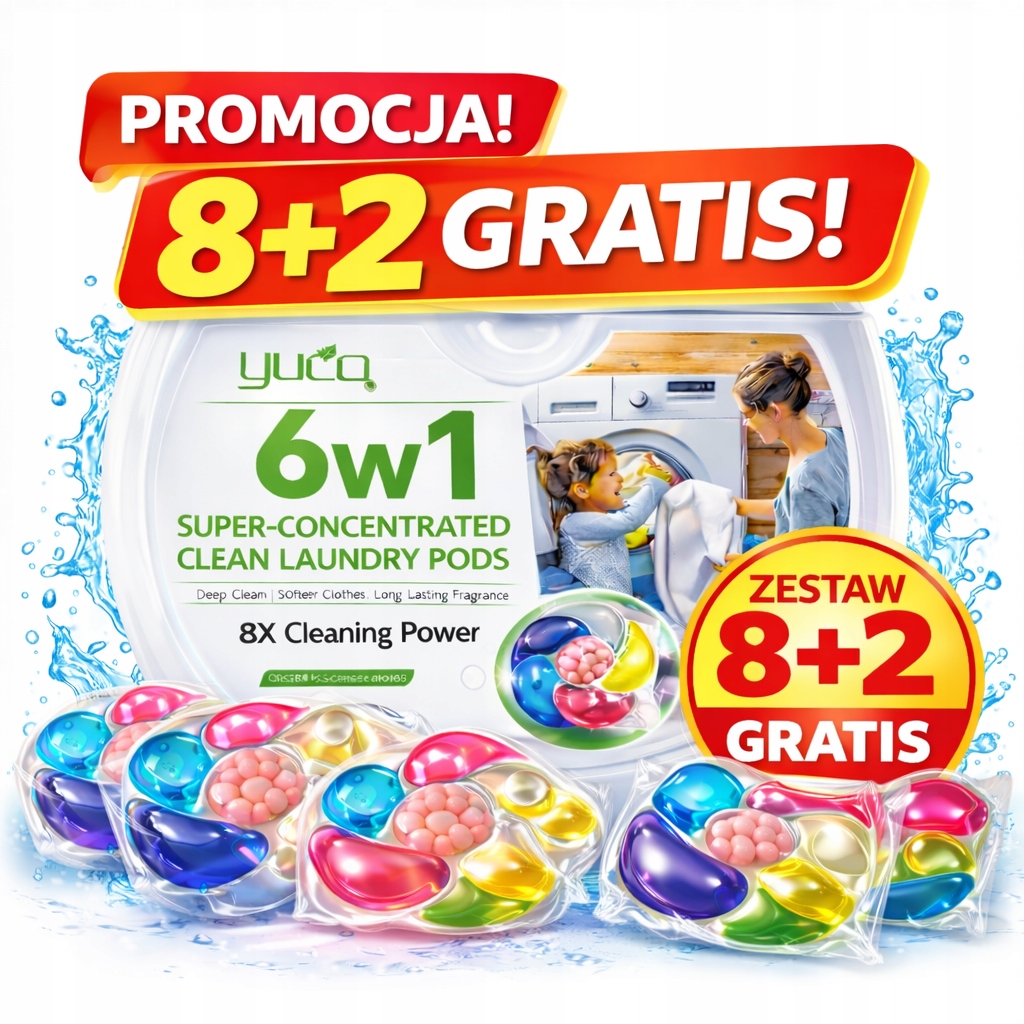 Kapsułki do prania 6w1 400 szt (10x40) Uniwersalne Zestaw 8+2