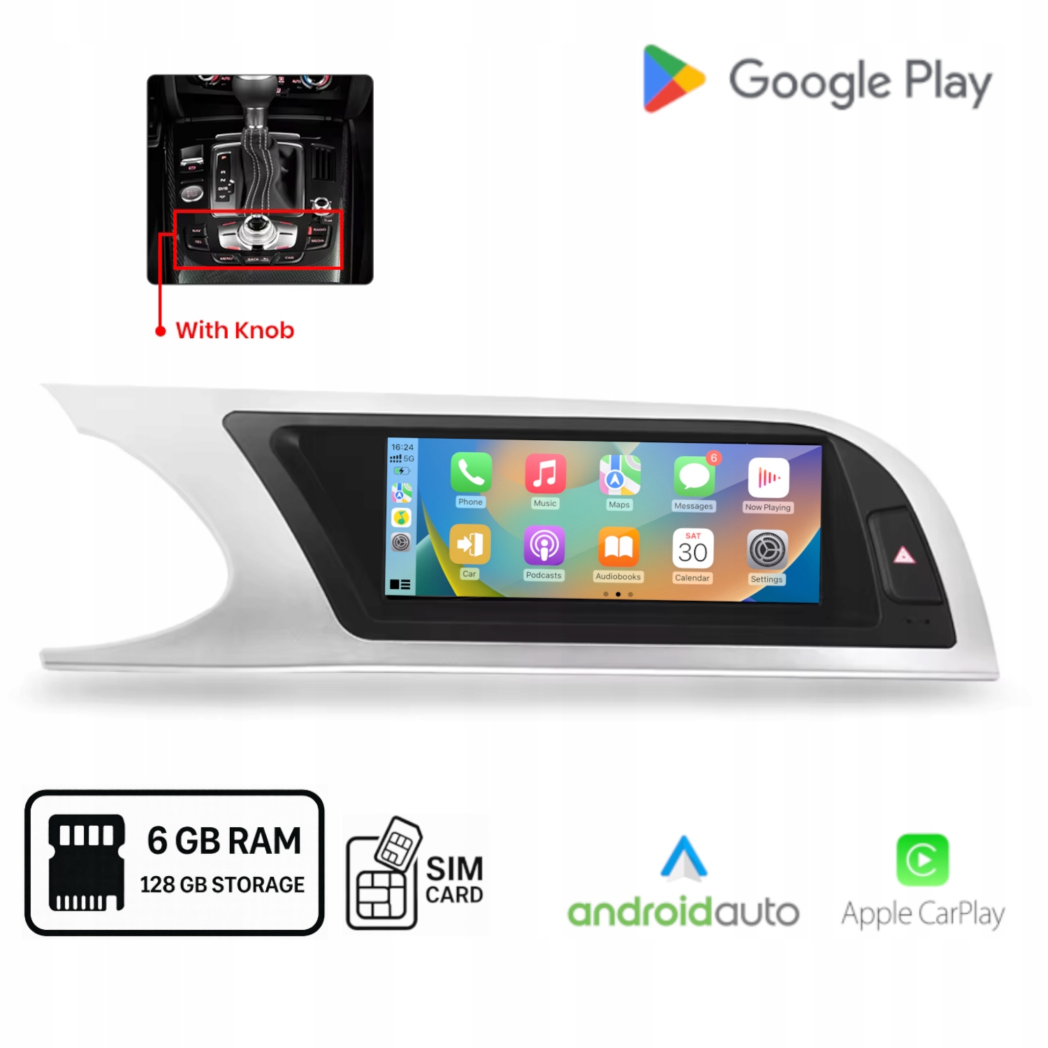 Android rádio pro Audi A4 B8 (2009-2012) Android Auto Carplay Wi-Fi 6+128 Gb