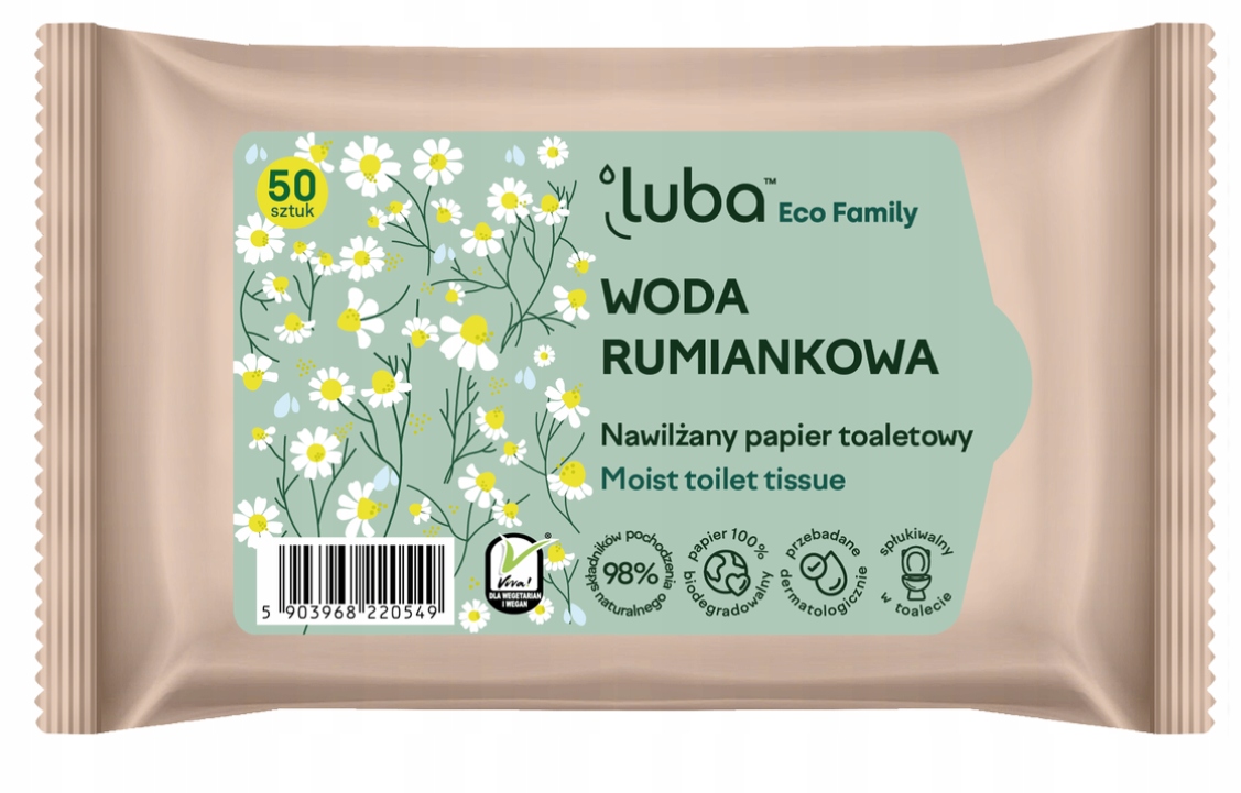 

Luba Eco nawilżany papier toaletowy Rumianek 50szt