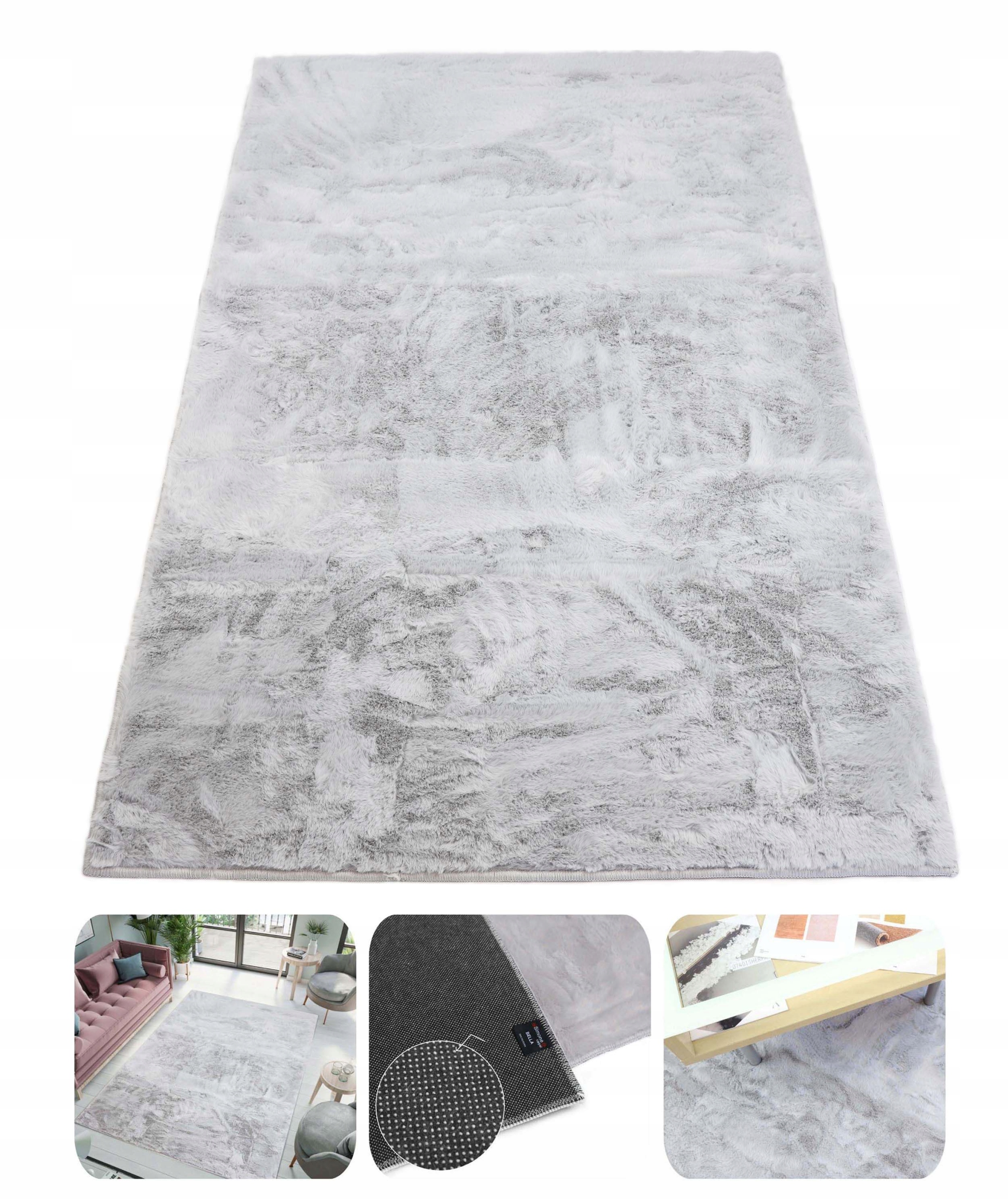 Koberec Králičí Kožíšek Nadýchaný Měkký Kožešinový Do Obývacího Pokoje 140X200 cm