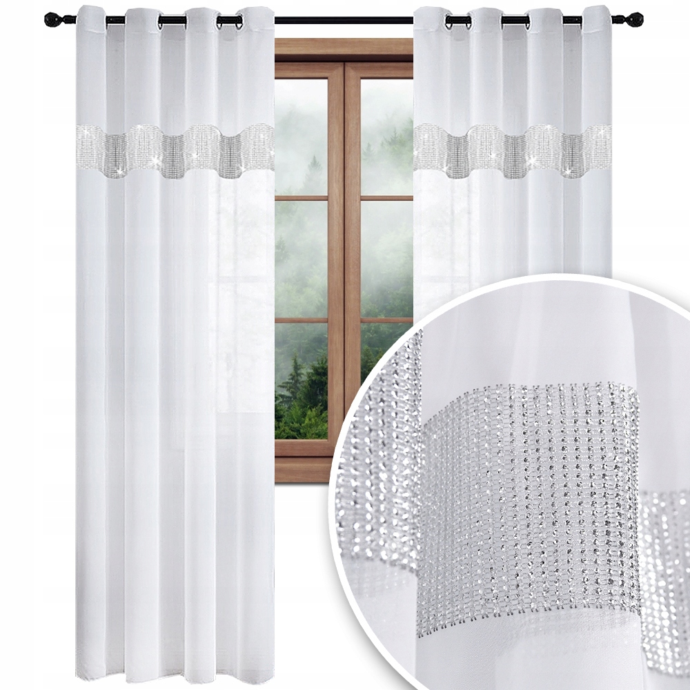 

Firana Gotowa Na Przelotkach 150x250 Woal Cyrkonie
