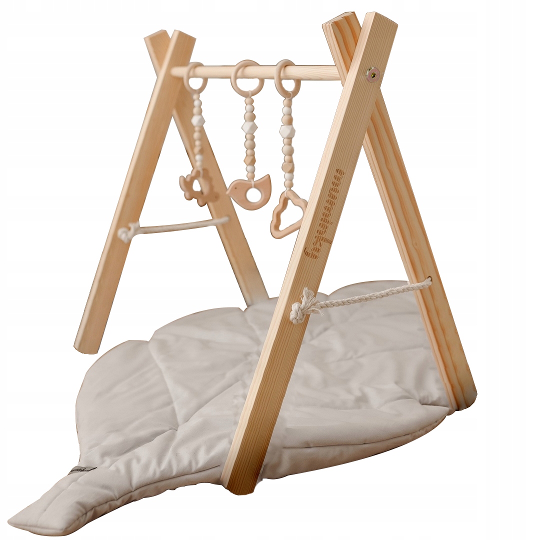 

Baby Gym Stojak Edukacyjny Mata Zawieszki Natural