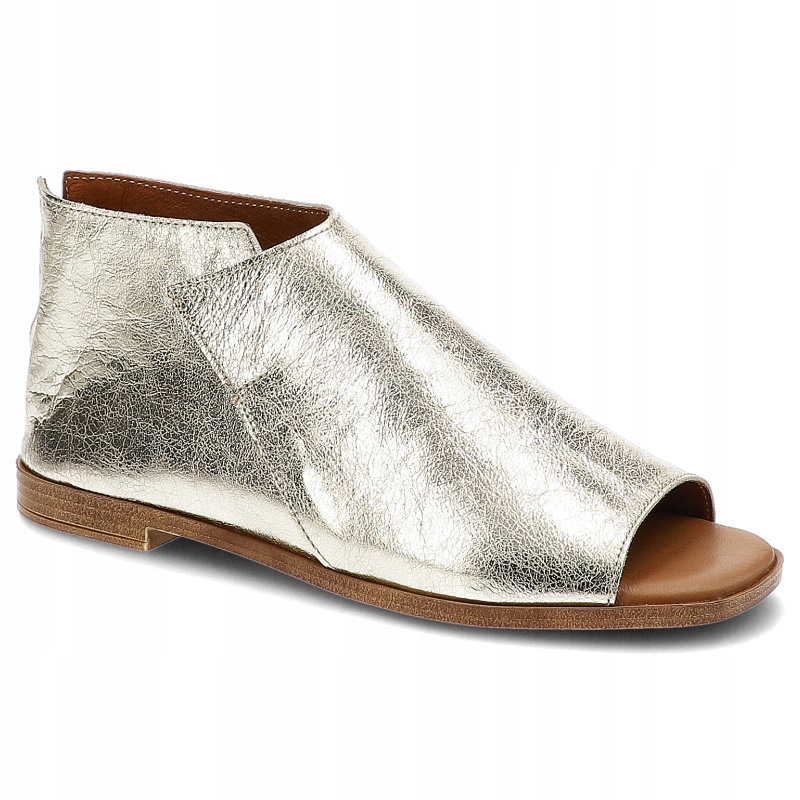 

Złote Sandały Lemar Modne Skórzane Buty