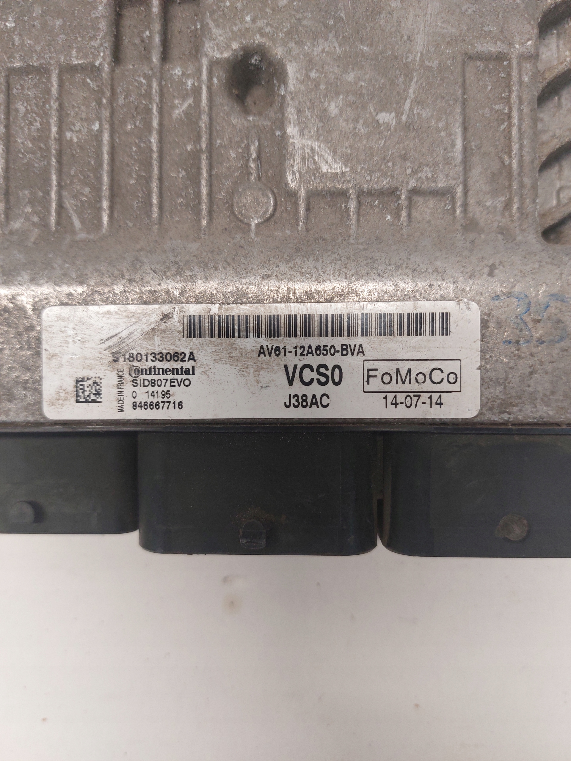 control unit of the engine FORD C-MAX MK2 FOCUS MK3 1.6 TDCI AV61-12A650-BVA