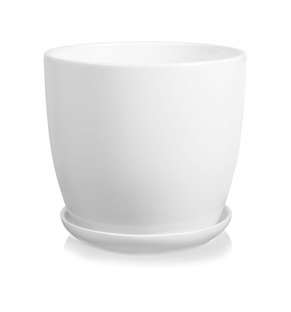 

Ceramiczna Doniczka Z Podstawkiem 20cm Biała