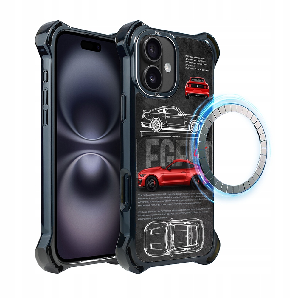 Pouzdro iPhone 16 Ibizu DropGuard Ultra s MagSafe, TechDrive, Gt V8 „Coyote“